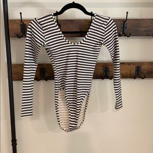 Cute cream/navy blue stripe American Apparel leo!